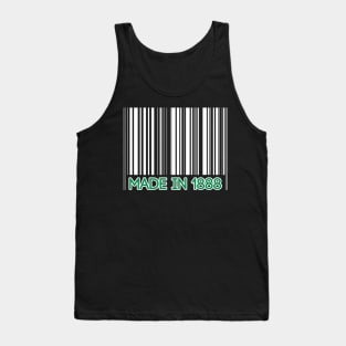 MADE IN 1888, Glasgow Celtic Football Club White Barcode Design Tank Top